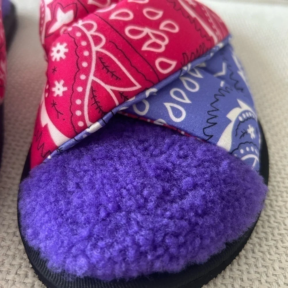 NWT! ARIZONA LOVE Paradise Shearling Printed Slides w/ Tags Size 42